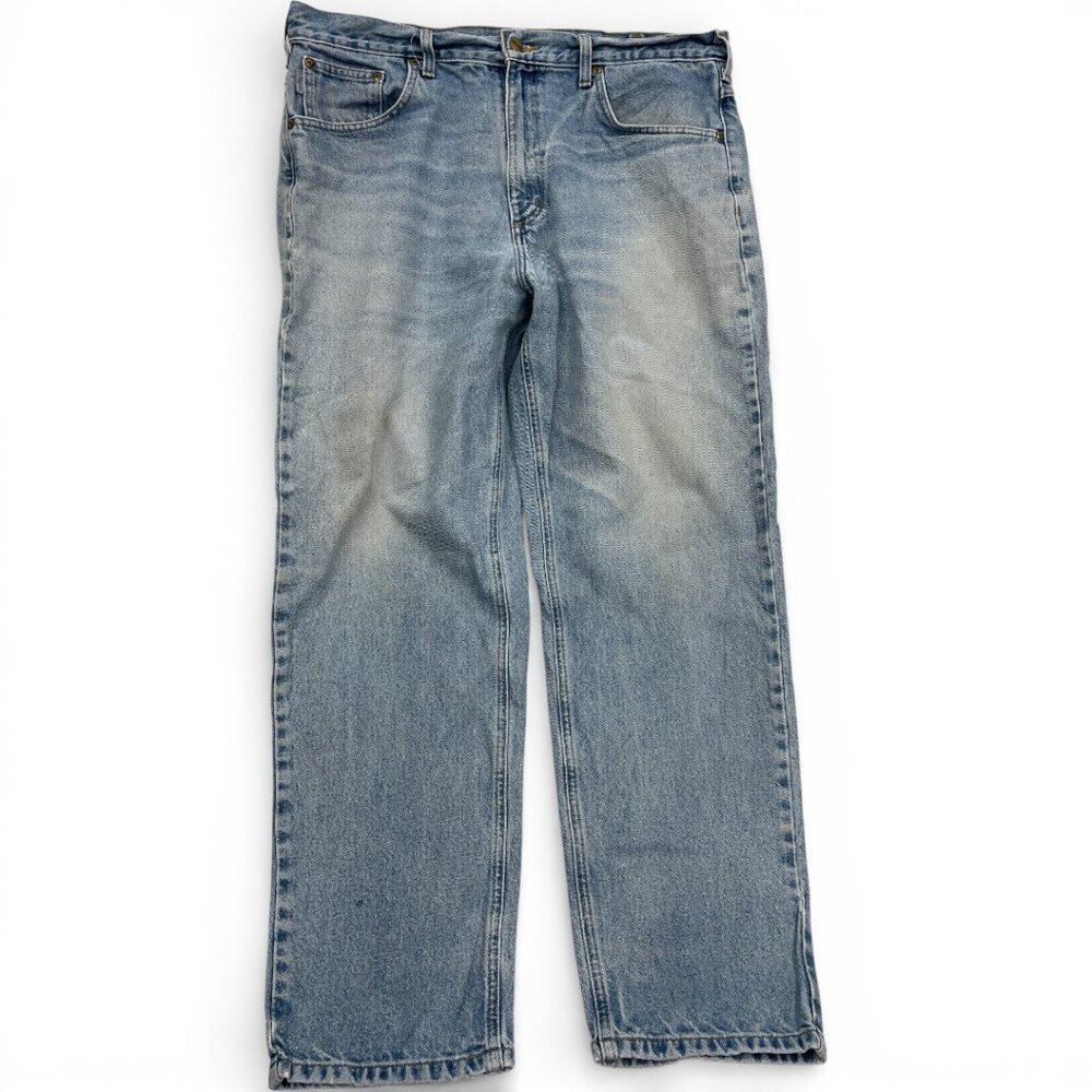 Carhartt Denim Jeans Distressed Relaxed Baggy Straight Trashed 38 Men's 38x31